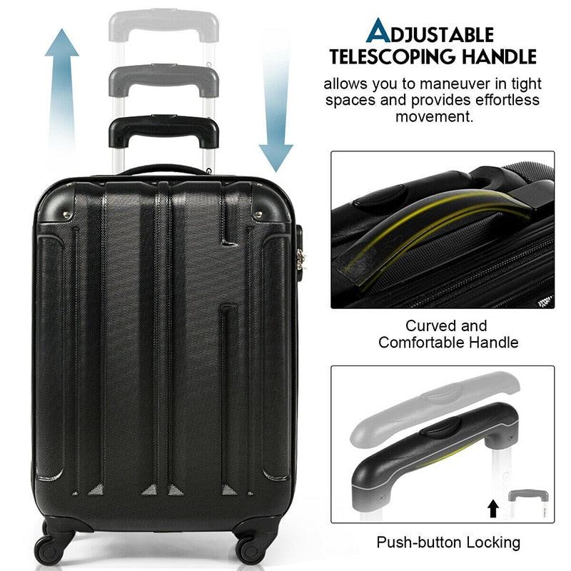 Large Capacity Rolling Luggage Lockable - 18" ABS Lightweight Hardshell Luggage Suitcase with Quiet Spinner (1U78)(LT1)(LT2)(1U78)(F78)
