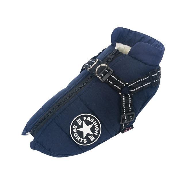 Large Pet Dog Jacket With Harness Winter Warm Dog Clothes- For Labrador Waterproof Big Dog Coat (W1)(F69)