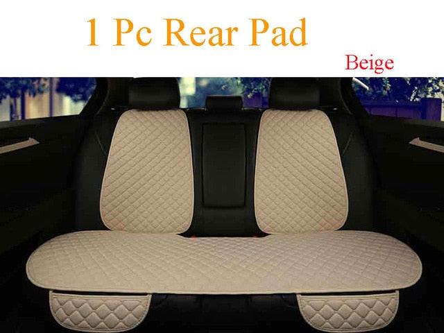 Large Size Flax Car Seat Cover - Protector Linen Front or Rear Seat - Back Cushion Pad Mat Backrest (7WH1)