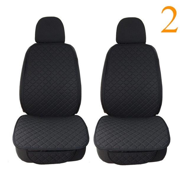 Large Size Flax Car Seat Cover - Protector Linen Front or Rear Seat - Back Cushion Pad Mat Backrest (7WH1)