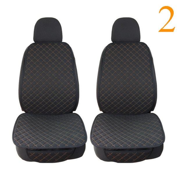 Large Size Flax Car Seat Cover - Protector Linen Front or Rear Seat - Back Cushion Pad Mat Backrest (7WH1)