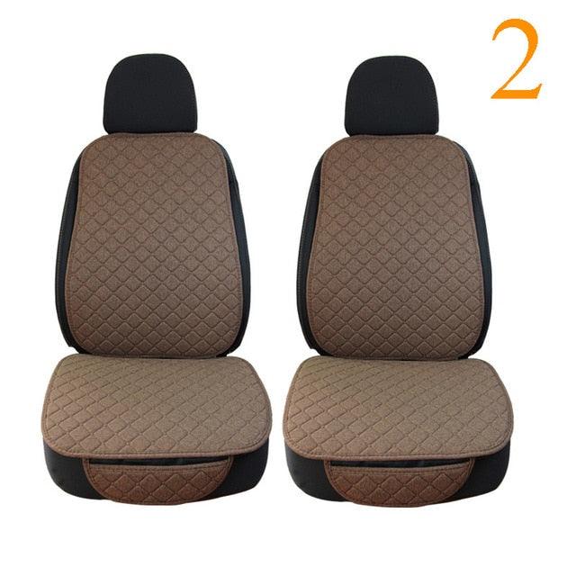 Large Size Flax Car Seat Cover - Protector Linen Front or Rear Seat - Back Cushion Pad Mat Backrest (7WH1)