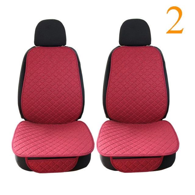 Large Size Flax Car Seat Cover - Protector Linen Front or Rear Seat - Back Cushion Pad Mat Backrest (7WH1)