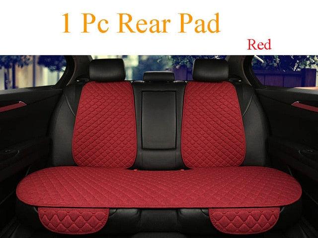 Large Size Flax Car Seat Cover - Protector Linen Front or Rear Seat - Back Cushion Pad Mat Backrest (7WH1)