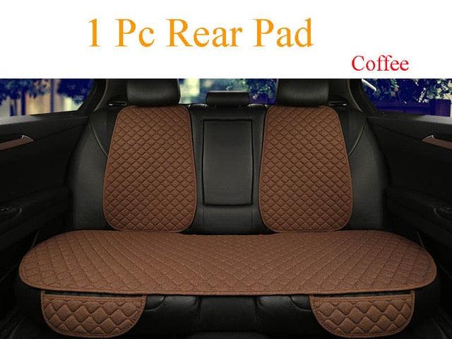 Large Size Flax Car Seat Cover - Protector Linen Front or Rear Seat - Back Cushion Pad Mat Backrest (7WH1)