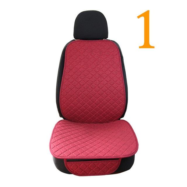 Large Size Flax Car Seat Cover - Protector Linen Front or Rear Seat - Back Cushion Pad Mat Backrest (7WH1)