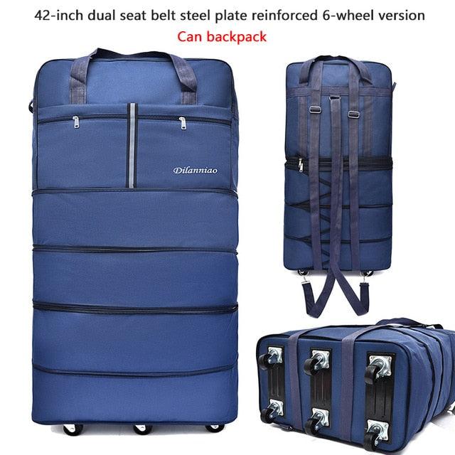 Large Capacity 158 Air Checked Bag - Universal Wheel Travel Bag - Oxford Cloth Folding Airplane Luggage (D78)(LT2)