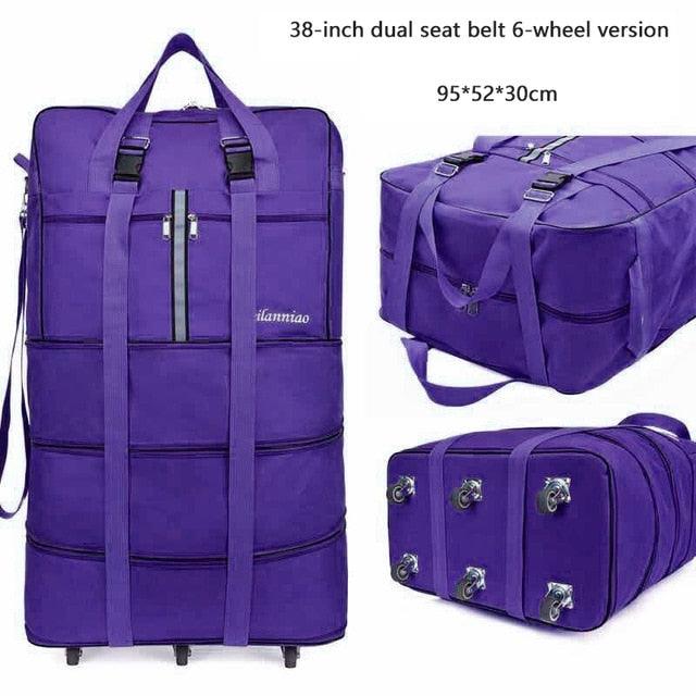 Large Capacity 158 Air Checked Bag - Universal Wheel Travel Bag - Oxford Cloth Folding Airplane Luggage (D78)(LT2)