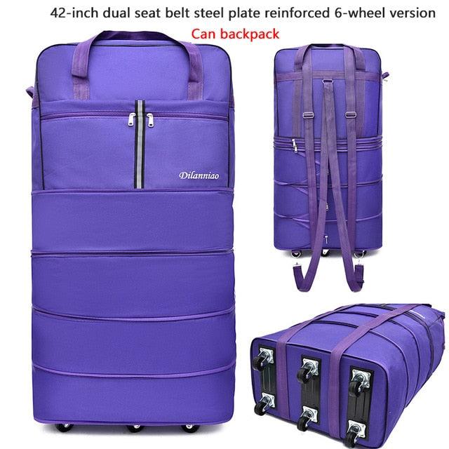 Large Capacity 158 Air Checked Bag - Universal Wheel Travel Bag - Oxford Cloth Folding Airplane Luggage (D78)(LT2)