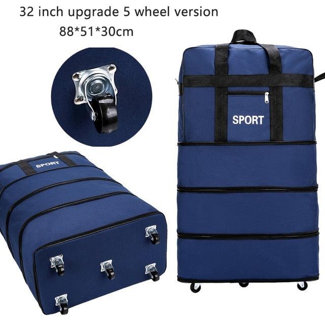 Large Capacity 158 Air Checked Bag - Universal Wheel Travel Bag - Oxford Cloth Folding Airplane Luggage (D78)(LT2)
