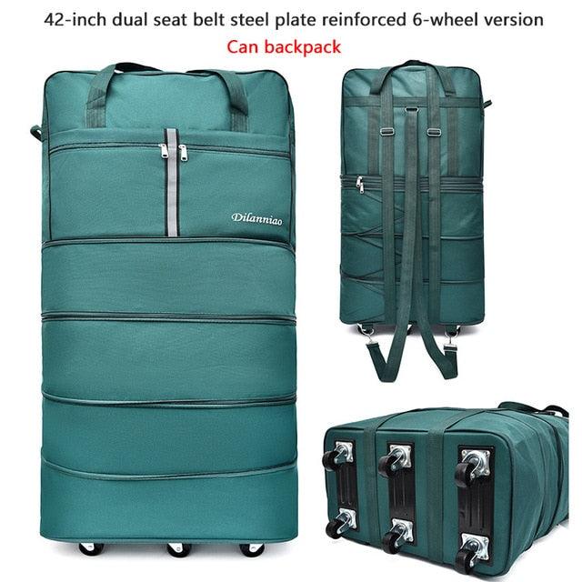 Large Capacity 158 Air Checked Bag - Universal Wheel Travel Bag - Oxford Cloth Folding Airplane Luggage (D78)(LT2)