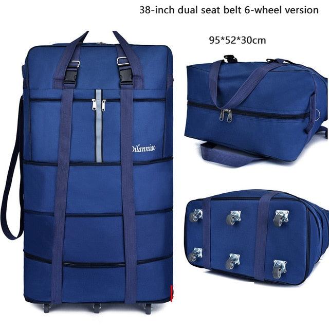 Large Capacity 158 Air Checked Bag - Universal Wheel Travel Bag - Oxford Cloth Folding Airplane Luggage (D78)(LT2)