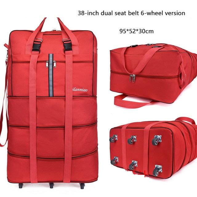 Large Capacity 158 Air Checked Bag - Universal Wheel Travel Bag - Oxford Cloth Folding Airplane Luggage (D78)(LT2)