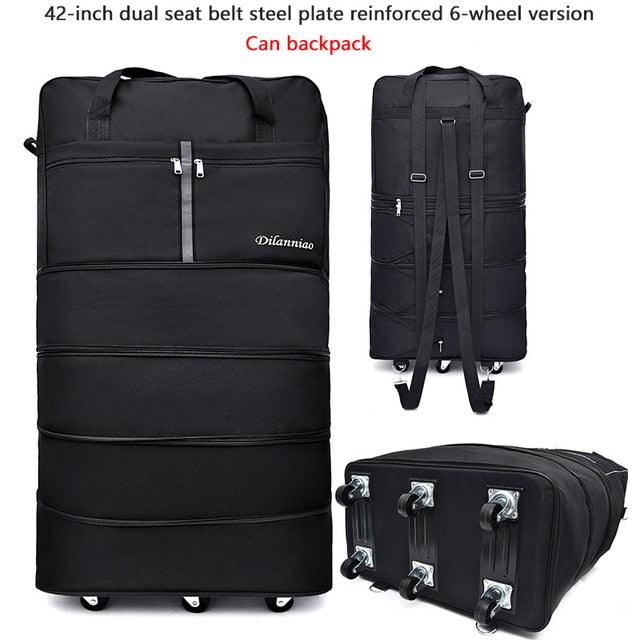 Large Capacity 158 Air Checked Bag - Universal Wheel Travel Bag - Oxford Cloth Folding Airplane Luggage (D78)(LT2)