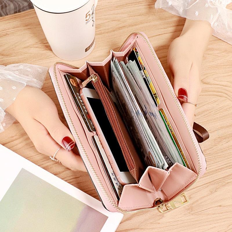 Cute Leather Women Wallets - Zipper Pocket Ladies Designer Card Holder (WH5)(WH1)(F43)