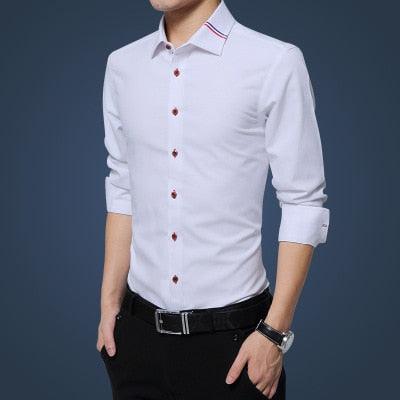 Great Casual Social Formal Shirt - Men Long Sleeve Slim Office Shirt (TM1)(T2G)