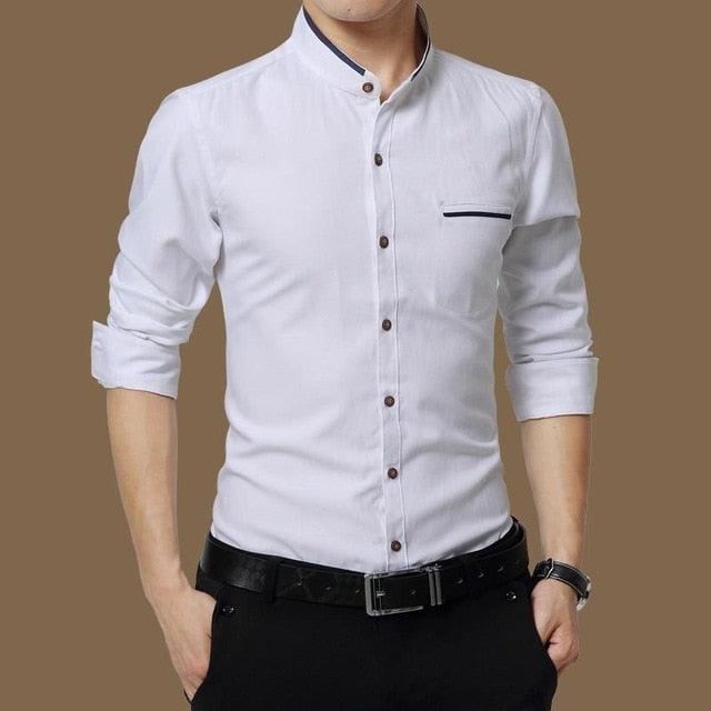 Great Casual Social Formal Shirt - Men Long Sleeve Slim Office Shirt (TM1)(T2G)