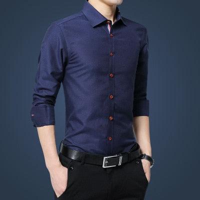 Great Casual Social Formal Shirt - Men Long Sleeve Slim Office Shirt (TM1)(T2G)