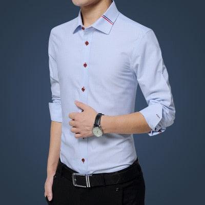 Great Casual Social Formal Shirt - Men Long Sleeve Slim Office Shirt (TM1)(T2G)