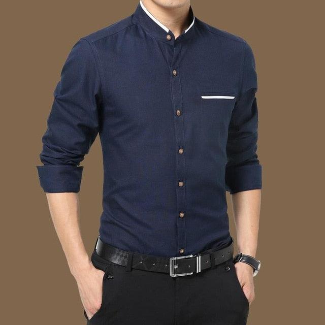 Great Casual Social Formal Shirt - Men Long Sleeve Slim Office Shirt (TM1)(T2G)