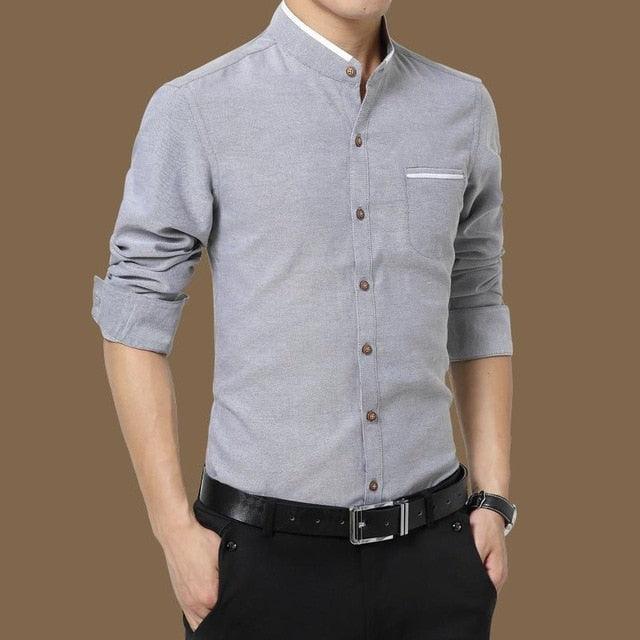 Great Casual Social Formal Shirt - Men Long Sleeve Slim Office Shirt (TM1)(T2G)