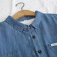 Leisure Cute Fall Shirt - Women Blue Button Shirts - Long Sleeve Tops - Style Streetwear (TB4)(F19)