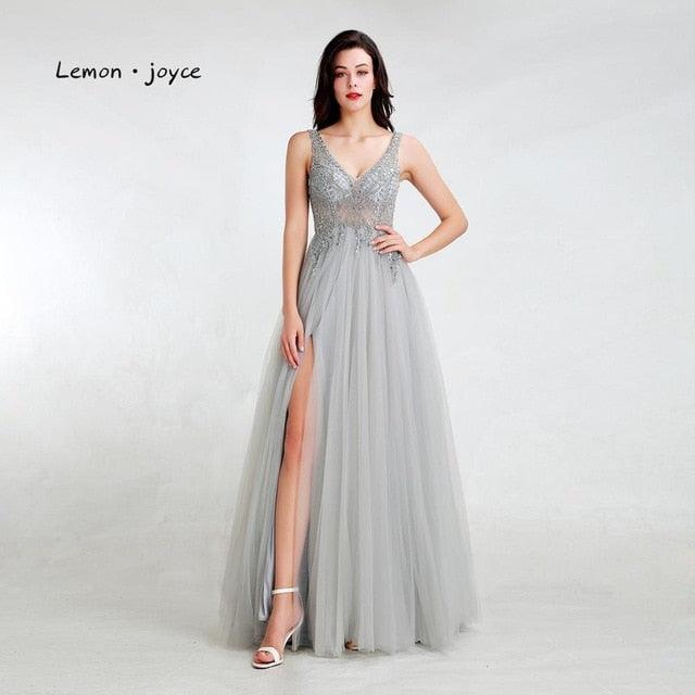 Elegant Prom Dresses - Long Sexy V-neck Beading Dress - Formal Evening Party Gown - Plus Size (WSO5)(WSO4)(F18)