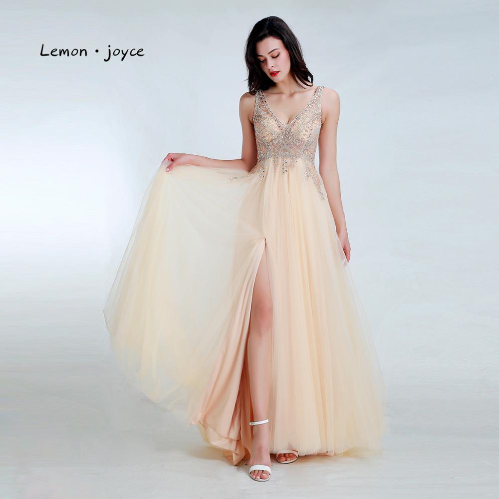 Elegant Prom Dresses - Long Sexy V-neck Beading Dress - Formal Evening Party Gown - Plus Size (WSO5)(WSO4)(F18)