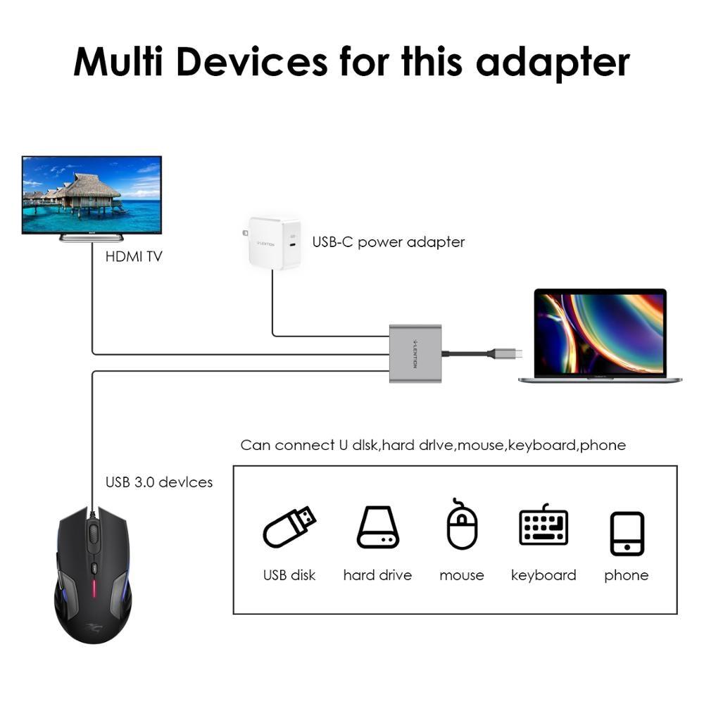 USB C HUB to HDMI for Macbook Pro/Air Thunderbolt 3 USB Type C Dock Adapter support Samsung Dex mode with PD USB 3.0 (D52)(CA2)(1U52)
