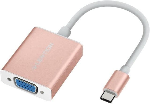 USB C to VGA Adapter, Type C to VGA Cable Converter for MacBook Pro 13/15/16 (Thunderbolt 3 Port), 2018 2019 MacBook Air (CA2)(1U52)
