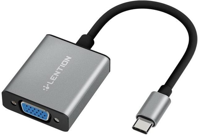 USB C to VGA Adapter, Type C to VGA Cable Converter for MacBook Pro 13/15/16 (Thunderbolt 3 Port), 2018 2019 MacBook Air (CA2)(1U52)