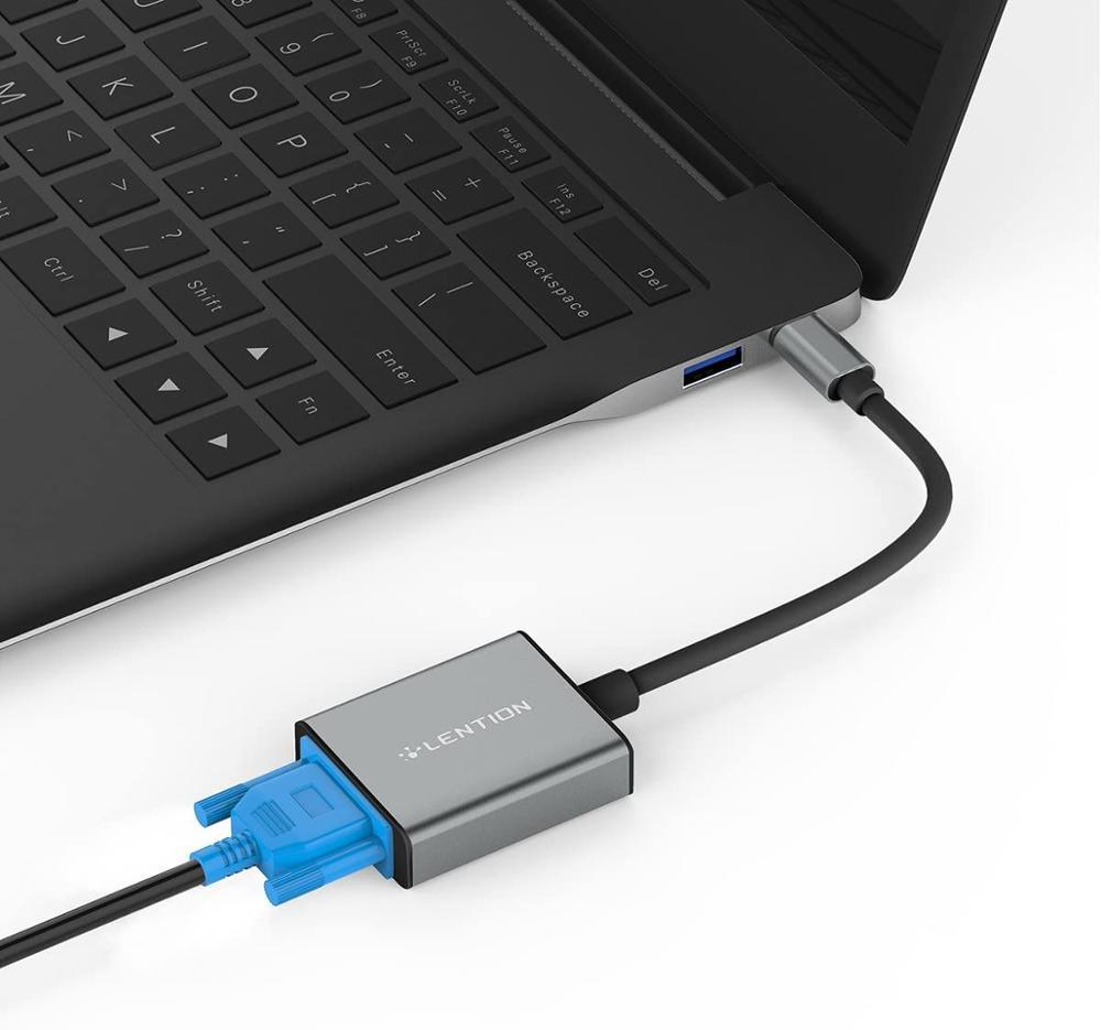 USB C to VGA Adapter, Type C to VGA Cable Converter for MacBook Pro 13/15/16 (Thunderbolt 3 Port), 2018 2019 MacBook Air (CA2)(1U52)