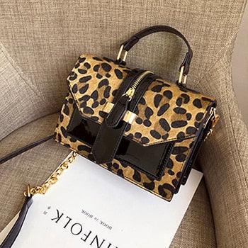 Great Leopard Crossbody Bags - Women's Zipper Decoration Chain Purses (WH2)(WH6)(WH4)