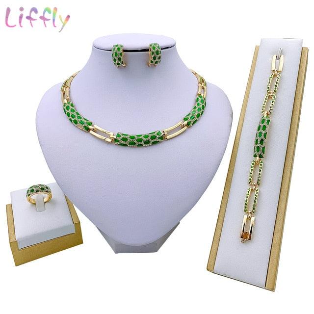 Amazing Women Dubai Jewelry Sets - Luxury Bridal Nigerian Wedding African Beads Jewelry Set (3JW)(5JW)(7JW)