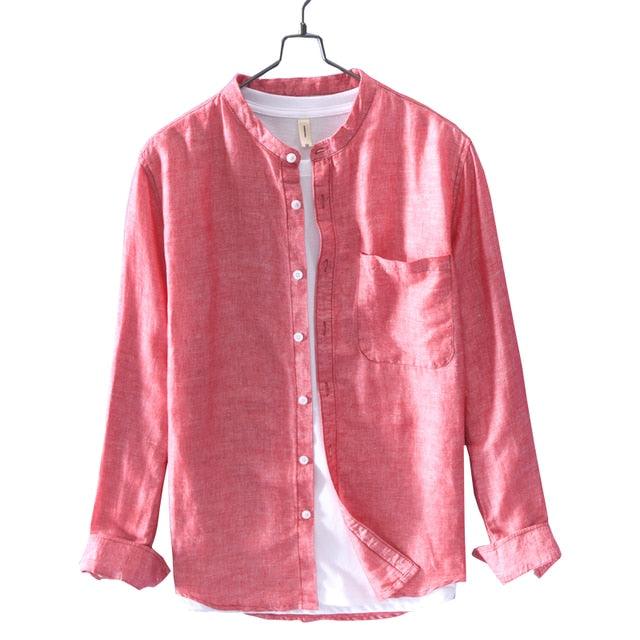 Linen Shirts For Men - Long Sleeve Beach Shirts - Sexy New Summer Fashion Clothing (1U8)