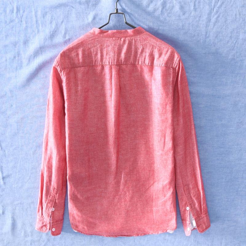 Linen Shirts For Men - Long Sleeve Beach Shirts - Sexy New Summer Fashion Clothing (1U8)