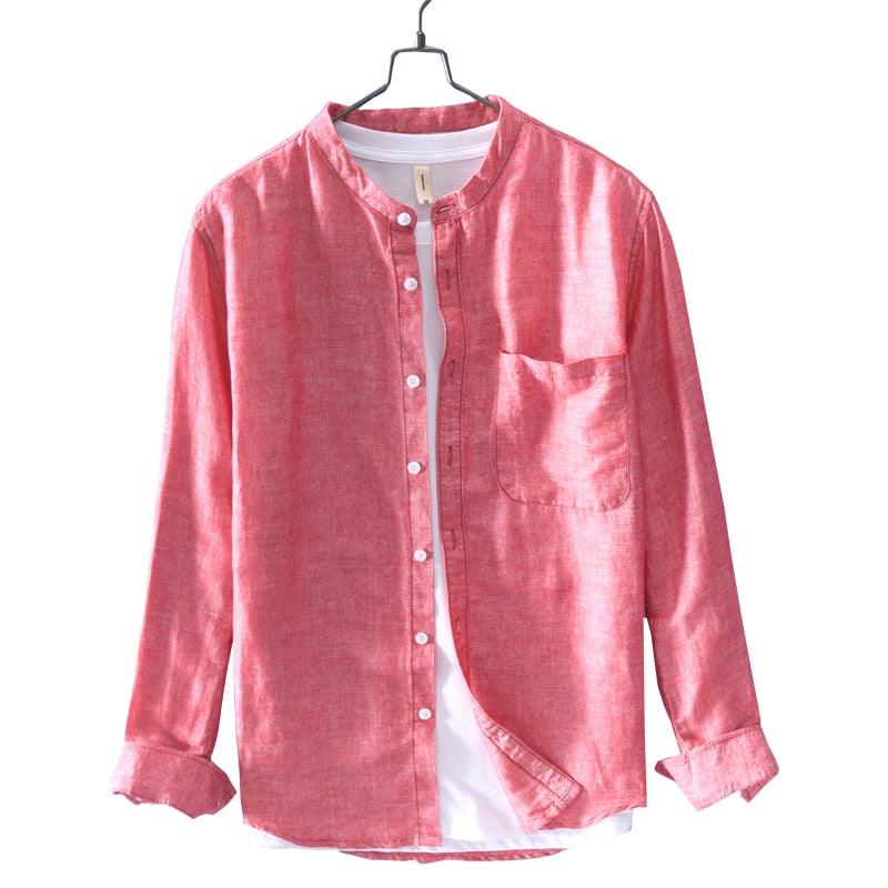 Linen Shirts For Men - Long Sleeve Beach Shirts - Sexy New Summer Fashion Clothing (1U8)