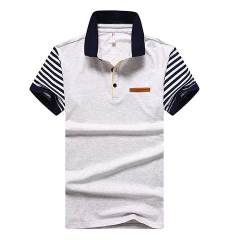 Summer New Men's High Quality Patchwork Breathable Cotton Short Sleeve Tops (TM8)(F8)