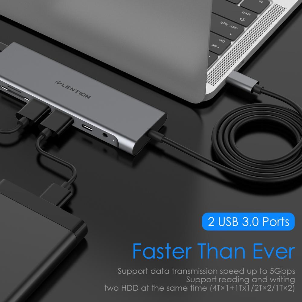 Long Cable USB C Hub with 4K HDMI, 2 USB 3.0, 3.5mm Audio,Type C Charging Adapter for MacBook Pro 13/15/16 (Thunderbolt 3 Port) (CA2)(1U52)