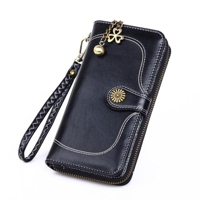 Long Wallet PU Bag - National Style Zipper Credit Card Money Holder Bags (1U79)