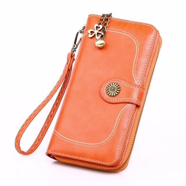 Long Wallet PU Bag - National Style Zipper Credit Card Money Holder Bags (1U79)