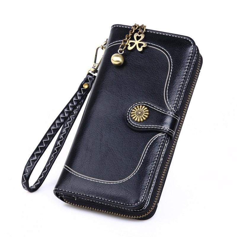 Long Wallet PU Bag - National Style Zipper Credit Card Money Holder Bags (1U79)