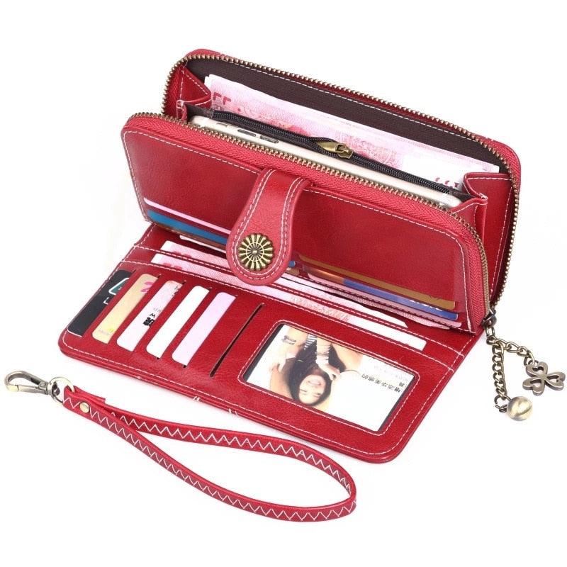 Long Wallet PU Bag - National Style Zipper Credit Card Money Holder Bags (1U79)
