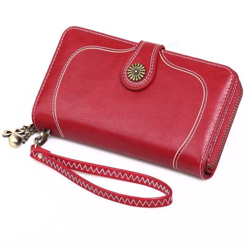 Long Wallet PU Bag - National Style Zipper Credit Card Money Holder Bags (1U79)