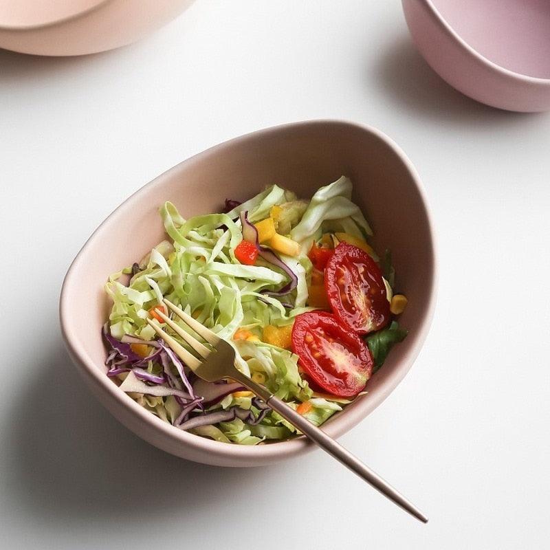 Lotus Ceramic Bowl Dishes And Plates Sets - Creative Fruit Plate Simple Zen Decor Storage (AK7)(F61)
