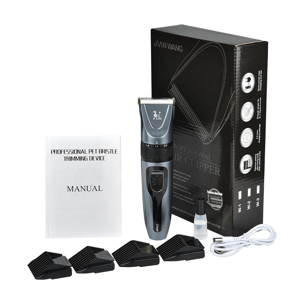 Low Noise Pet Dog Hair Trimmer - USB Rechargeable Electrical Pet Hair Clipper - Remover Grooming Shaver Pet Haircut (1U72)(1W2)