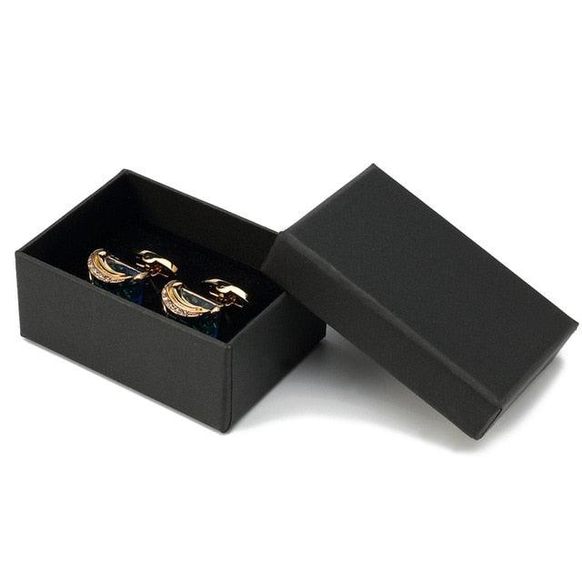 Low-key Luxury ''Blue Glass Cufflinks -Men's Square Crystal Cufflinks Shirt (MA4)