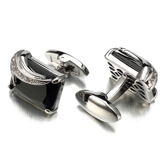 Low-key Luxury ''Blue Glass Cufflinks -Men's Square Crystal Cufflinks Shirt (MA4)