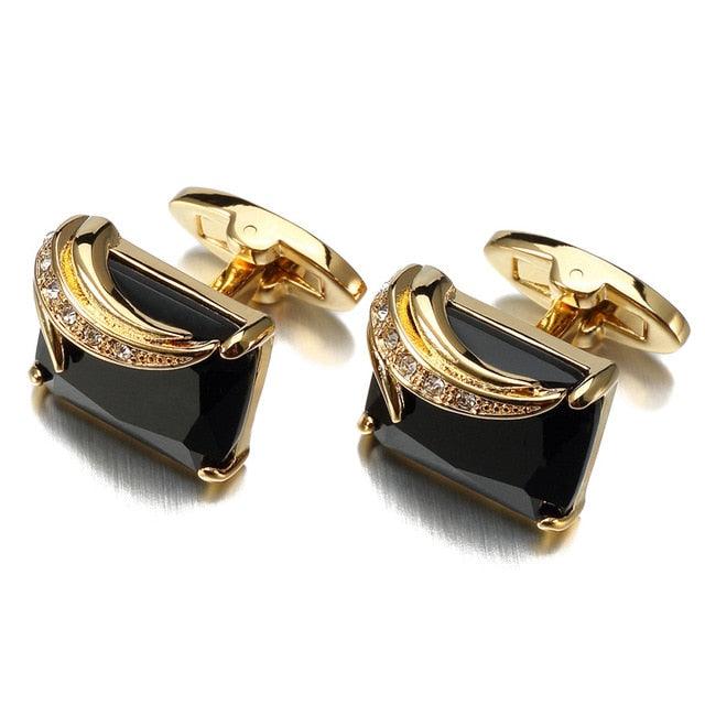 Low-key Luxury ''Blue Glass Cufflinks -Men's Square Crystal Cufflinks Shirt (MA4)