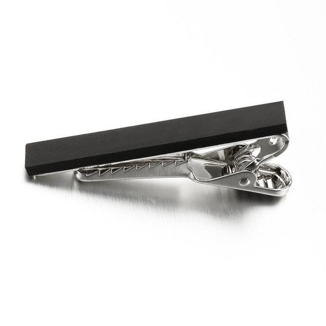 Luxury Ebony Wood Tie Clips - Tie Bar Clip RoseWood Tie Clips - Formal Business Wedding (MA4)(F17)